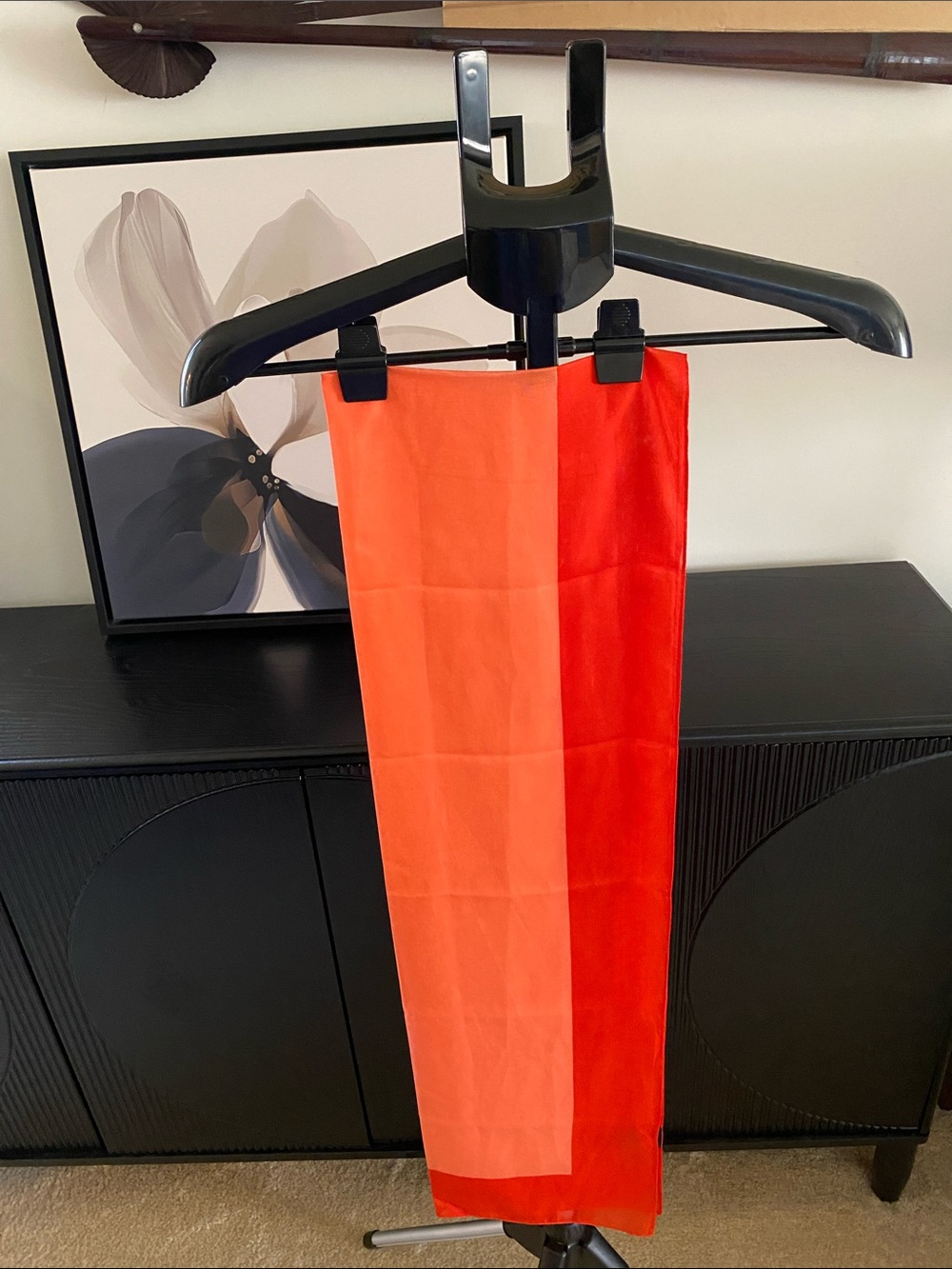 Vintage 90’s Two Toned Orange 100% Polyester Scarf